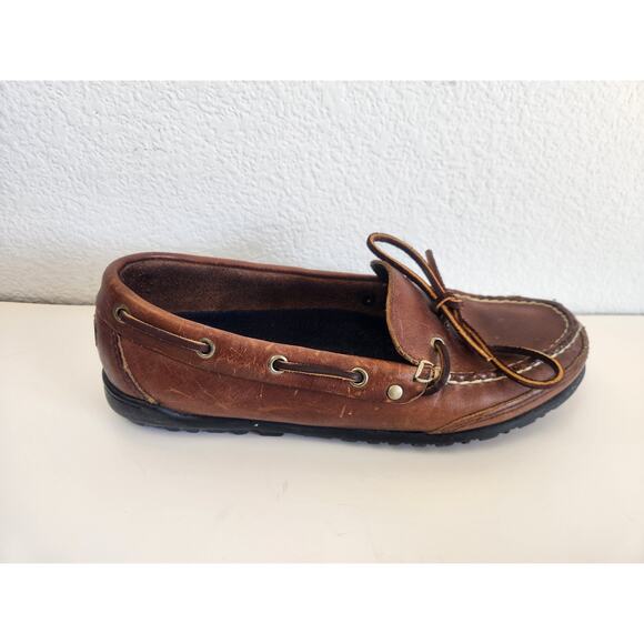 Ralph Lauren Polo Sport Brown Leather Loafer Men Size 8B Vintage main image 9